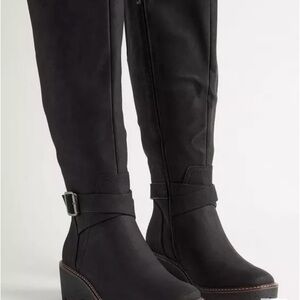 Torrid Black Knee High Boots with Buckle